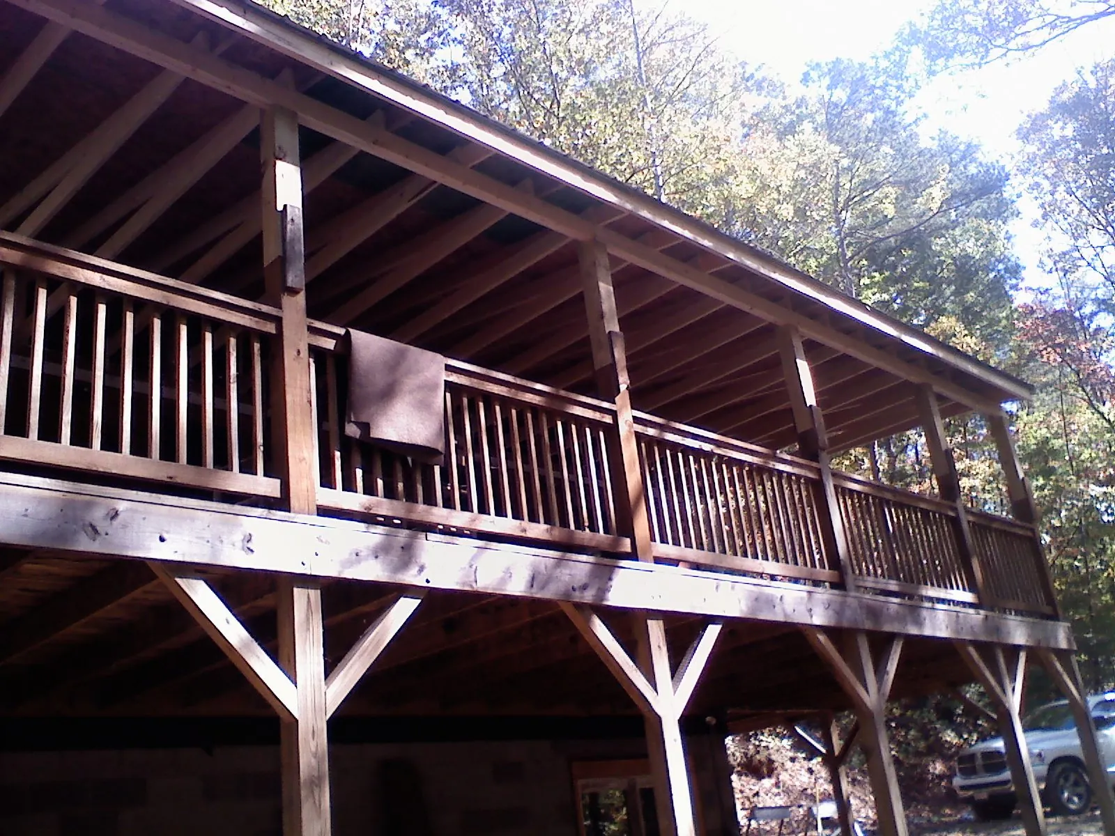 Timber framing under a new elevated porch and deck — Roof Leak Repair in Lacrosse by Roofing Brothers